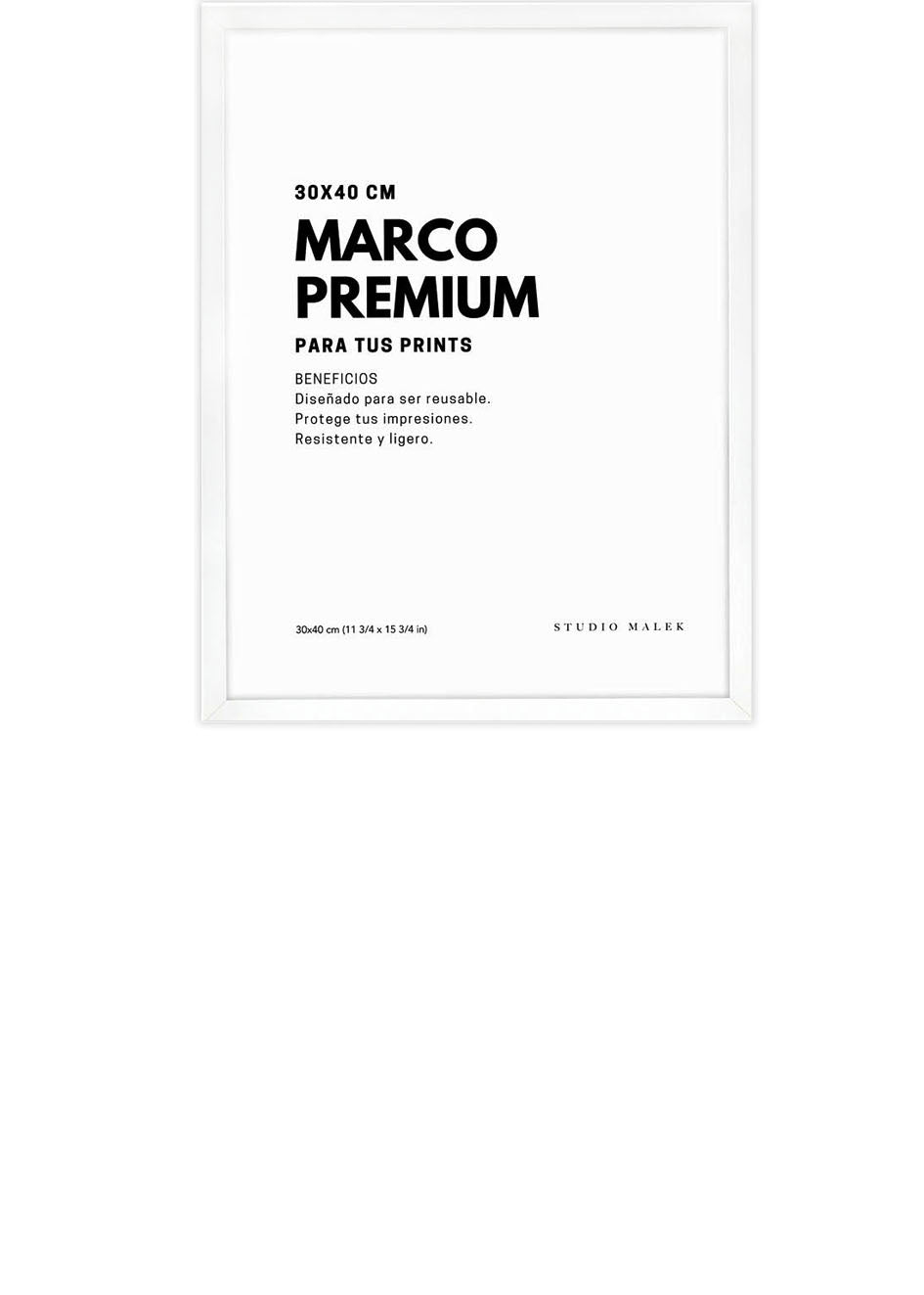Marco Madera Blanco 4 cm 30X40