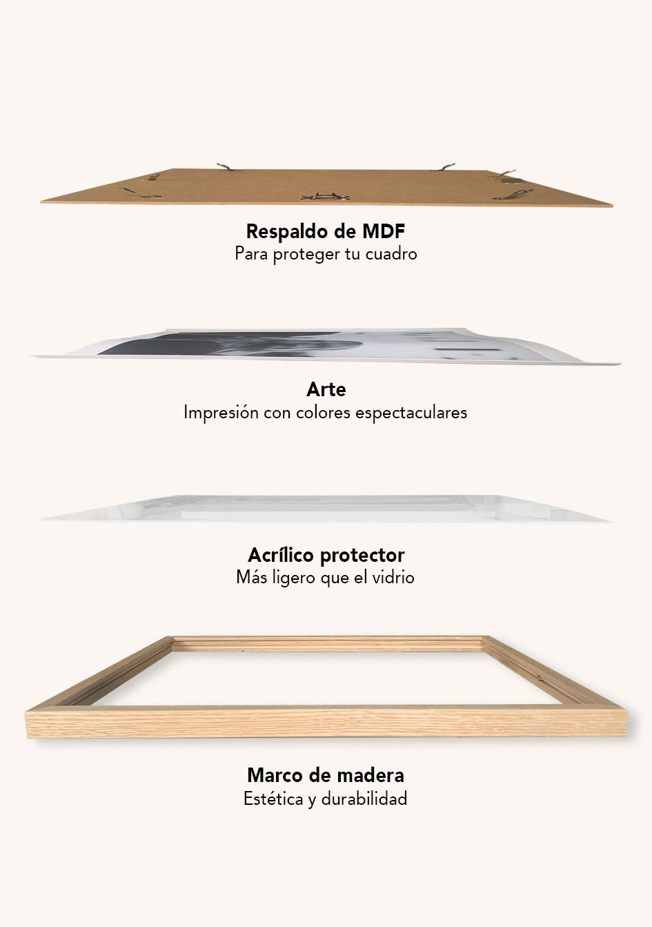 MARCO DE CUADRO ROBLE 50x50 cm